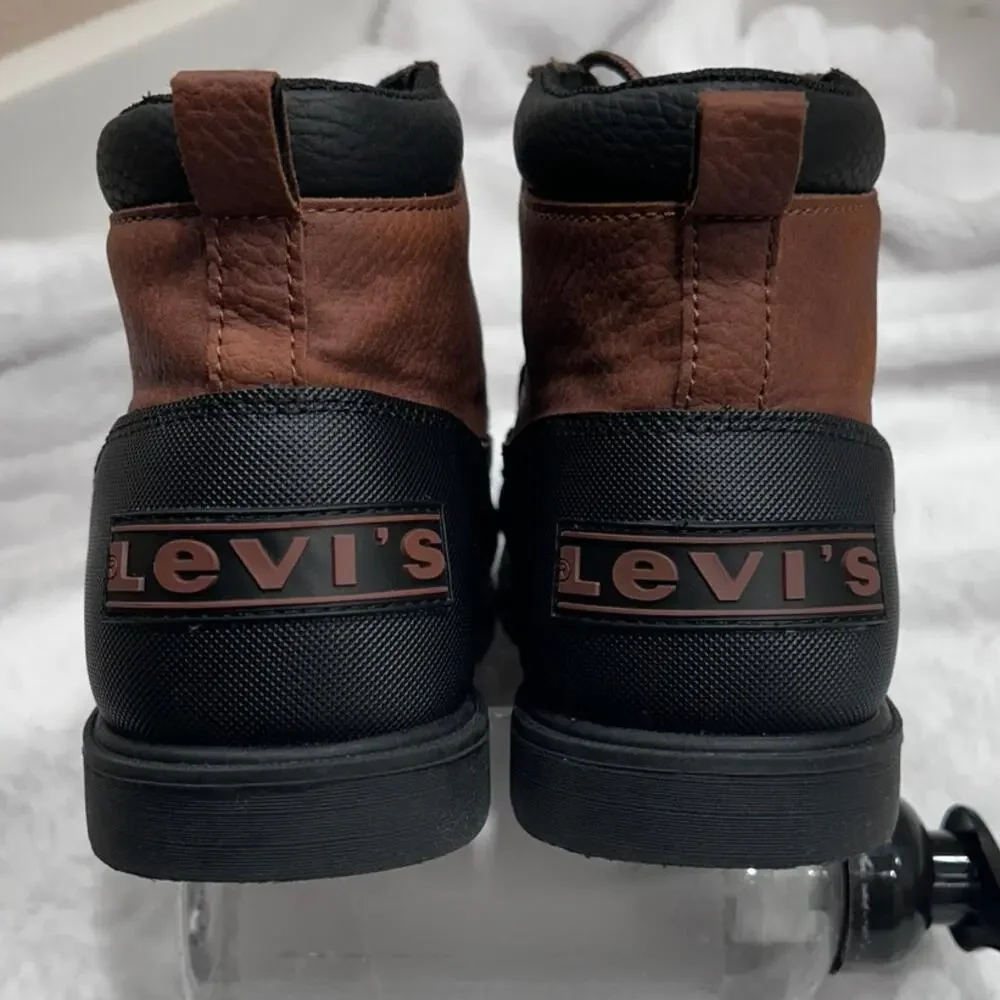 Levi’s Kids Duck Boots Brown Black Ankle Boots Size 4 Waterproof Style